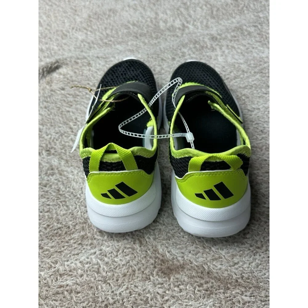 Adidas Summerflex C Kids Training Shoes Black Neon Yellow Mesh Slip On US 3 NWT